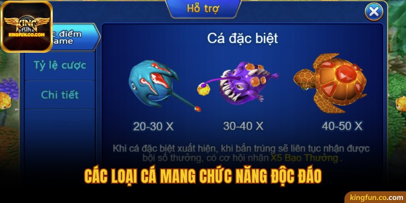 Các loại cá mang chức năng độc đáo