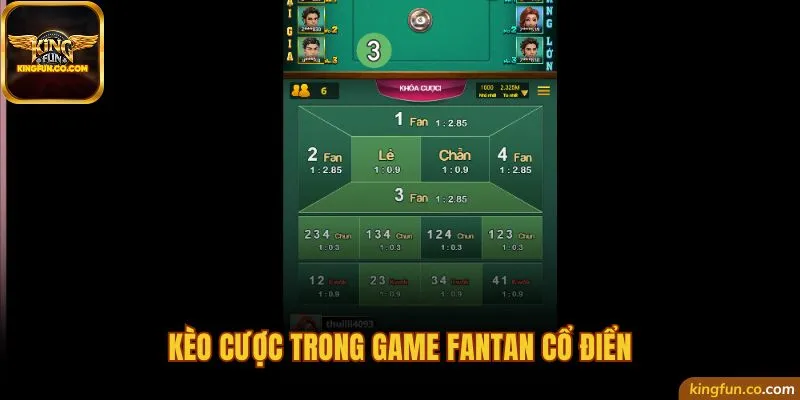 Kèo cược trong game Fantan cổ điển